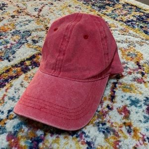 Brushed red hat
